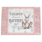 Kinder gehorchen ihren Eltern - Spalte 3:20 - Rosa Große Geschenktüte (Vorderseite)