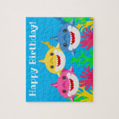Kinder Gelber Hai & Familie Geburtstag Puzzle (Vertikal)