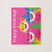 Kinder Gelbes Hai & Familie Geburtstag Jigsaw Puzz Puzzle (Vertikal)