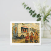 Kinder genießen Eiswagen, Postkarte (Stehend Vorderseite)