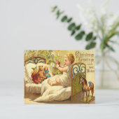 Kinder genießen Weihnachtsgeschenke Feiertagspostkarte (Stehend Vorderseite)