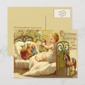 Kinder genießen Weihnachtsgeschenke Feiertagspostkarte (Vorne/Hinten)