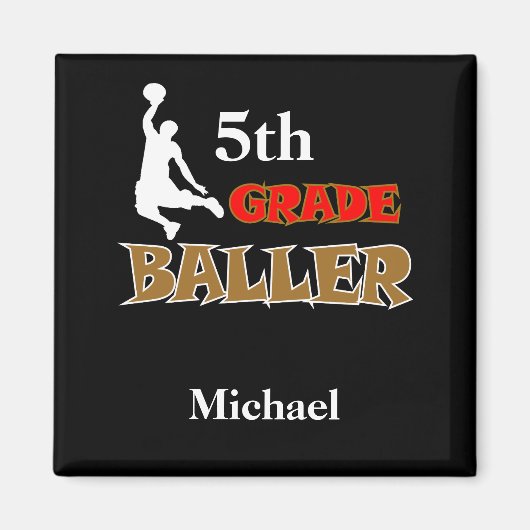 Kinder Geschenk Schule Basketball Klasse Level Mag Magnet (Vorne)