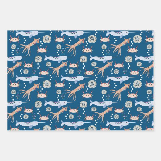 Kinder Geschenkpackung für Meerestiere Geschenkpapier Set (Vorderseite 3)