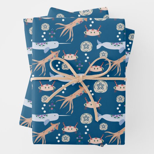 Kinder Geschenkpackung für Meerestiere Geschenkpapier Set (Beispiel)