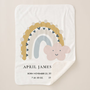 KINDER GESCHLOSSEN BLUSH BLUE RAINBOW BABY GEBURTS SHERPADECKE