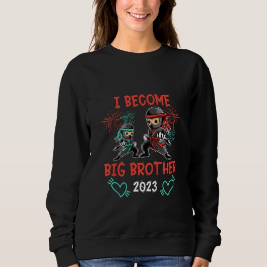 Kinder Geschwister Big Brother Ninja Sweatshirt (Vorderseite)
