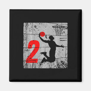 Kinder gestört 2 Jahre alt 2. Basketball Geburtsta Magnet