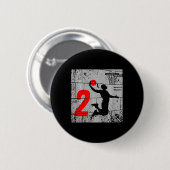 Kinder gestört 2 Jahre alt 2. Bysketbyll Geburtsta Button (Vorne & Hinten)