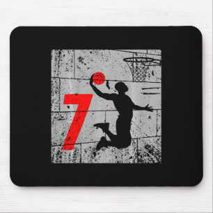 Kinder gestört 7 Jahre alt 7. Basketball Geburtsta Mousepad