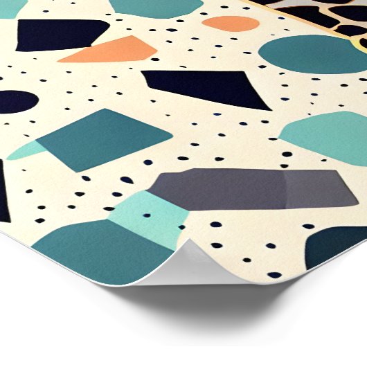 Kinder Giraffe farbenfrohe Punkte Poster (Ecke)