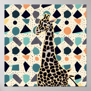 Kinder Giraffe farbenfrohe Punkte Poster