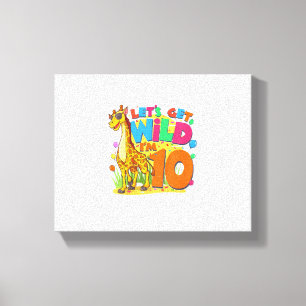 Kinder Giraffe Geburtstagsparty 10 Jahre Junge 10. Leinwanddruck