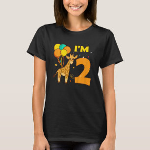 Kinder Giraffe Tiere Liebe Mädchen ich bin 2 Jahre T-Shirt