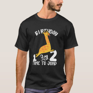 Kinder Giraffe Zeit zu springen 2. Geburtstag Jung T-Shirt