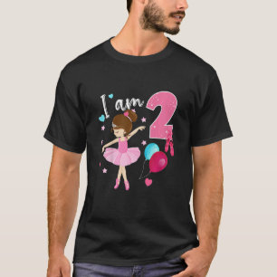 Kinder Girlu2019s 2 Jahre Alte Ballerina 2. Geburt T-Shirt