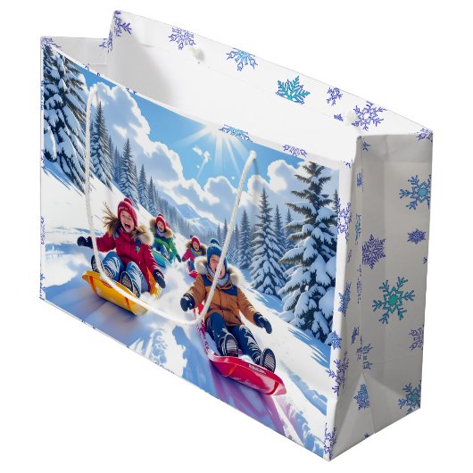 Kinder Glegendär Winterspass pur Große Geschenktüte (Vorderseite Schrägansicht)