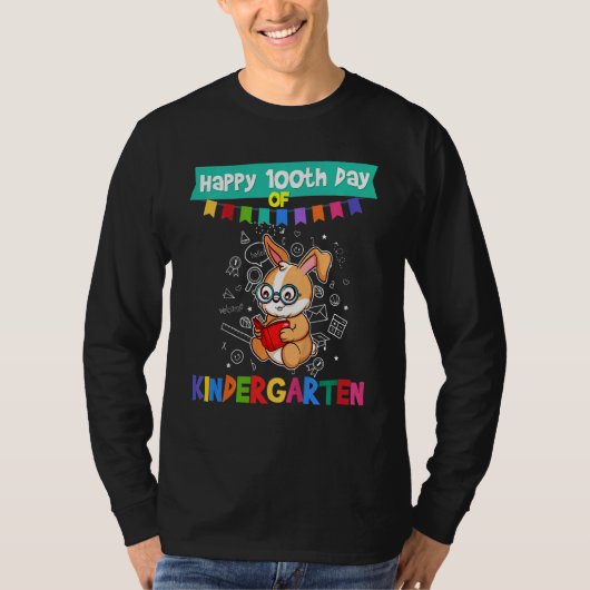 Kinder glücklich 100. Kindergartentag Gra T-Shirt (Vorderseite)