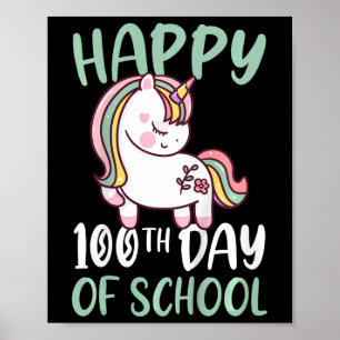 Kinder glücklich 100. Schultag Mädchen 100 Tage in Poster