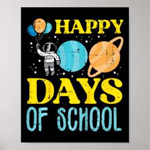 Kinder glücklich 100 Tage Schulastronautenflugzeug Poster