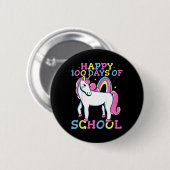 Kinder glücklich 100 Tage Schulmädchen 100 Tage Button (Vorne & Hinten)