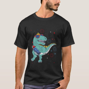 Kinder glücklich 4. Juli Rex Dino Dinosaur Baby To T-Shirt