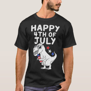 Kinder glücklich 4. Juli Rex Patriotic Spaß Kleink T-Shirt