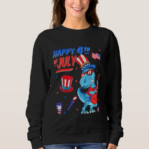 Kinder glücklich 4. Juli T-Rex Dino Dinosaurier Ba Sweatshirt