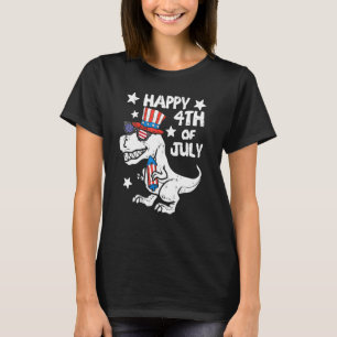 Kinder glücklich 4. Juli T-Rex Dino Dinosaurier Ba T-Shirt