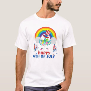 Kinder glücklich 4. Juli Unicorn Patriotic Funny T T-Shirt