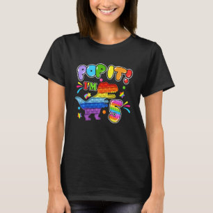 Kinder glücklich 5. Pop Es Geburtstag Boy Dinosaur T-Shirt