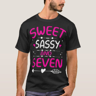 Kinder glücklich 7. Geburtstag Sweet Sassy und Sev T-Shirt