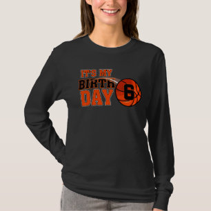 Kinder glücklich Geburtstag 6. 6. Jahr Basketball T-Shirt