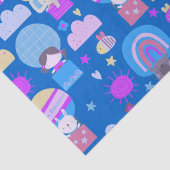 Kinder glücklich Geburtstag Blue Pink mit Niedlich Seidenpapier (Detail)