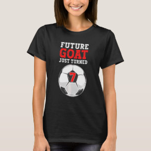 Kinder glücklich Geburtstag Fußball 7 Jahre alter  T-Shirt