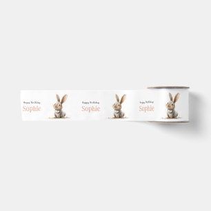 Kinder glücklich Geburtstag Niedliche Bunny Custom Satinband