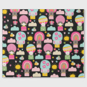 Kinder glücklich Geburtstag Pastel Niedlicher Tier Geschenkpapier (Flach)