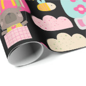 Kinder glücklich Geburtstag Pastel Niedlicher Tier Geschenkpapier (Rolleneckpunkt)