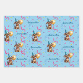 Kinder glücklich Geburtstag Welpenpackpapier Set 3 Geschenkpapier Set (Vorderseite 2)