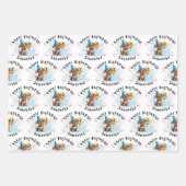 Kinder glücklich Geburtstag Welpenpackpapier Set 3 Geschenkpapier Set (Vorderseite)