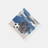 Kinder glücklich Geburtstags-Guinea Pig Soccer Bal Serviette (Ecke)