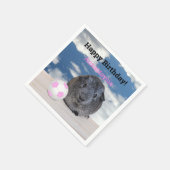 Kinder glücklich Geburtstagsfeier Guinea Pig Pink Serviette (Ecke)