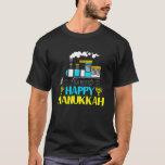 Kinder glücklich Hanukkah Cool Menorah Chanukah Jü T-Shirt<br><div class="desc">Kinder glücklich Hanukkah Cool Menorah Chanukah Jüdische Ferienbahn</div>