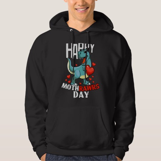 Kinder glücklich Muttertag Son Mothrawrs Trex Dino Hoodie (Vorderseite)