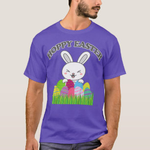 Kinder glücklich Ostern Niedlicher Hase mit Eiern T-Shirt