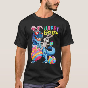 Kinder glücklich Ostern T Rex Dino Dabbing Rabbit  T-Shirt