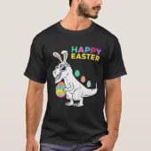 Kinder glücklich Ostern T Rex Dino mit sonnigen Oh T-Shirt (Vorderseite)