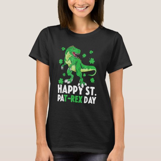 Kinder glücklich St PaT Rex Dinosaur St Patrick's T-Shirt (Vorderseite)