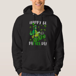 Kinder glücklich St Pat Trex Tag Dino St Patricks  Hoodie