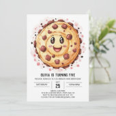 Kinder glücklich Whimsical Cookies Geburtstag Einladung (Stehend Vorderseite)